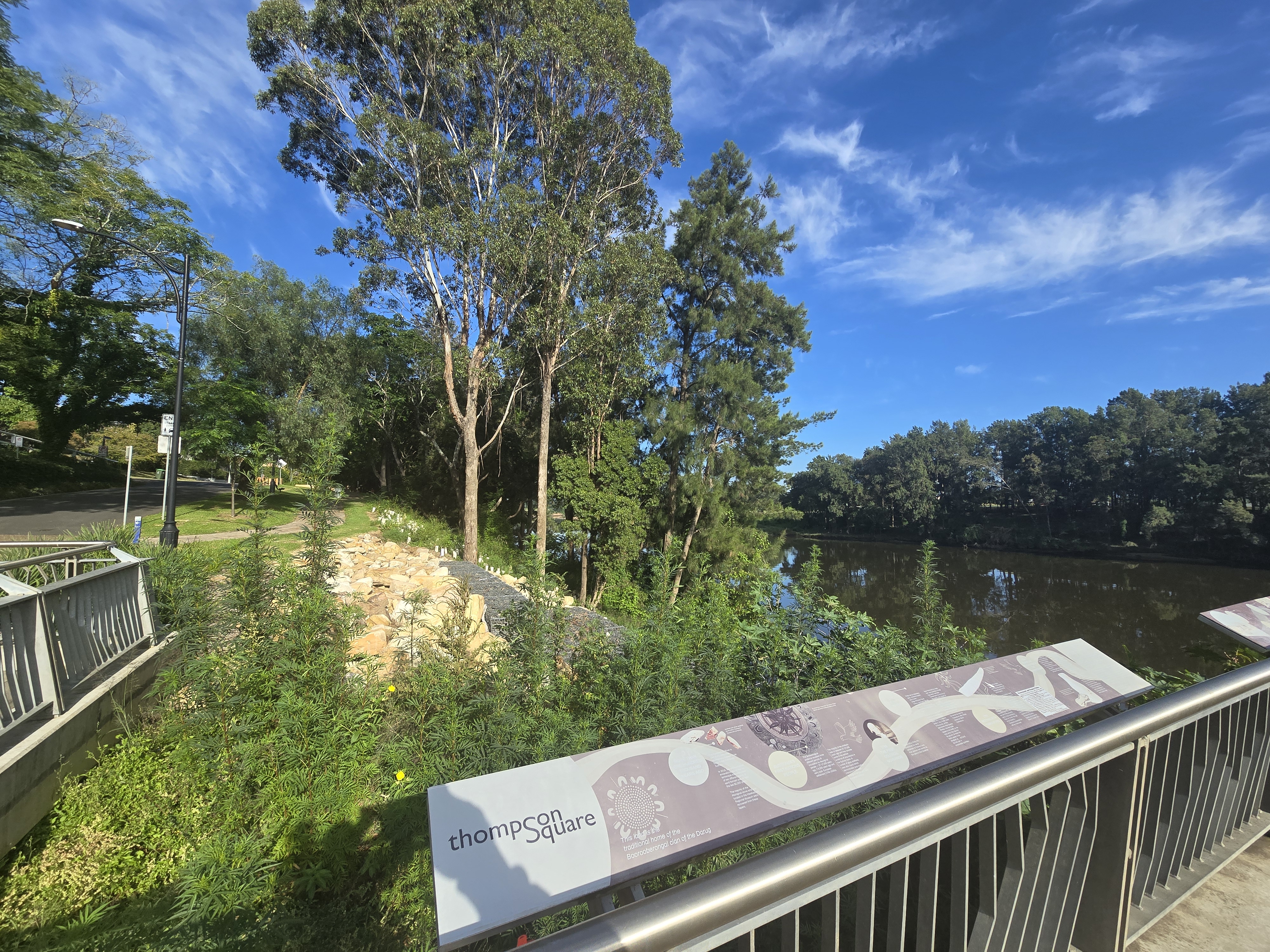 Thompson Square and the river edge near the museum