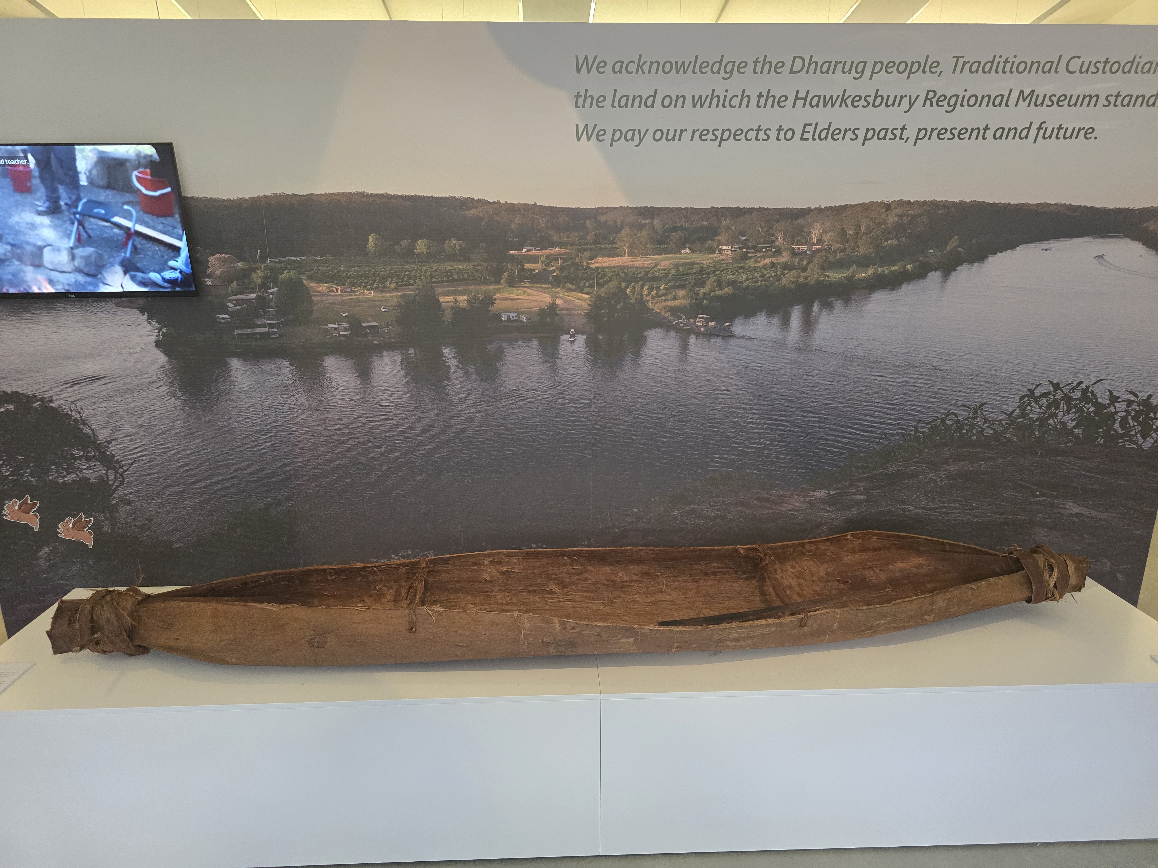 Display connecting the river to Dharug perspectives and ongoing relationships with Country