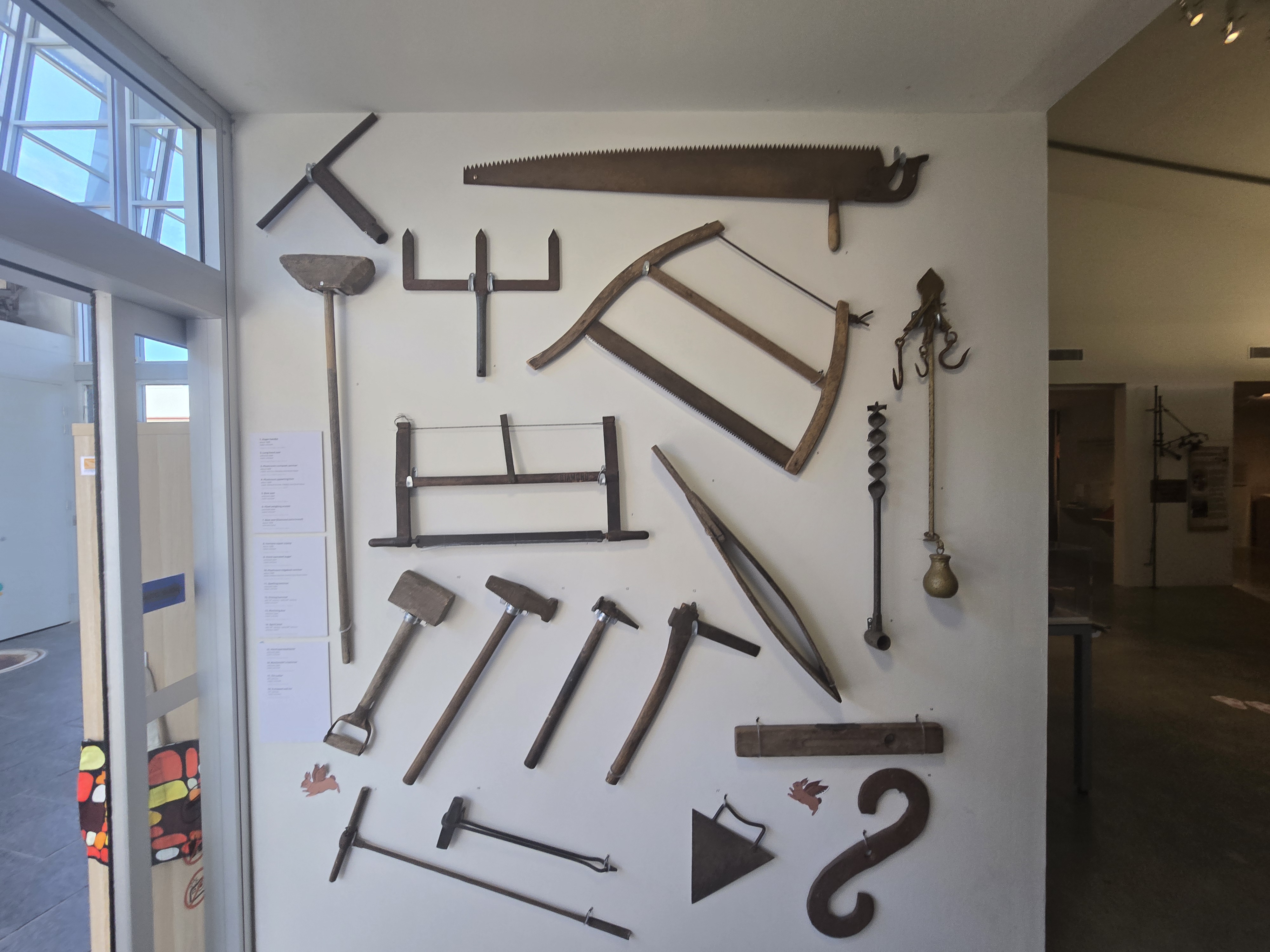 Historical tools displayed at Hawkesbury Regional Museum